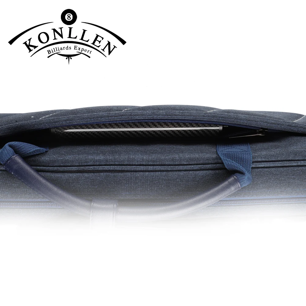 KONLLEN-Wear-Resistant Cue Case, Oxford Canvas Bag, Carrying Large Capacity Pocket, 3 Butt, 4 Shafts, 7 Holes Billiard Accessory