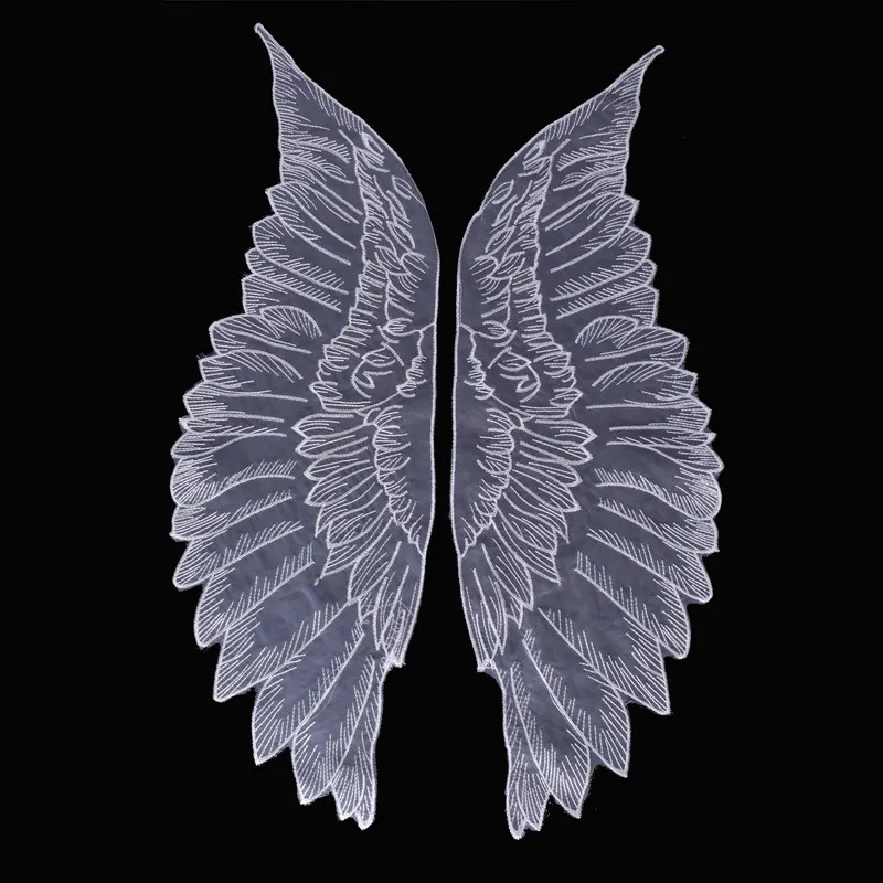 1 Pair Angel Wings Feather Patches Applique for Clothes Garment Dress Decoration Sewing Craft DIY Accessory