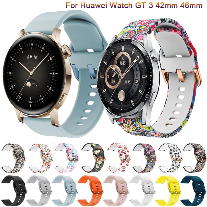 Dây Silicone Cho Đồng Hồ Huawei Watch GT3 46Mm 42Mm Dây Đeo Cho GT2 46Mm 42Mm Dây Đeo Tay Vòng Đeo Tay amazfit GTR 3 Pro Correa