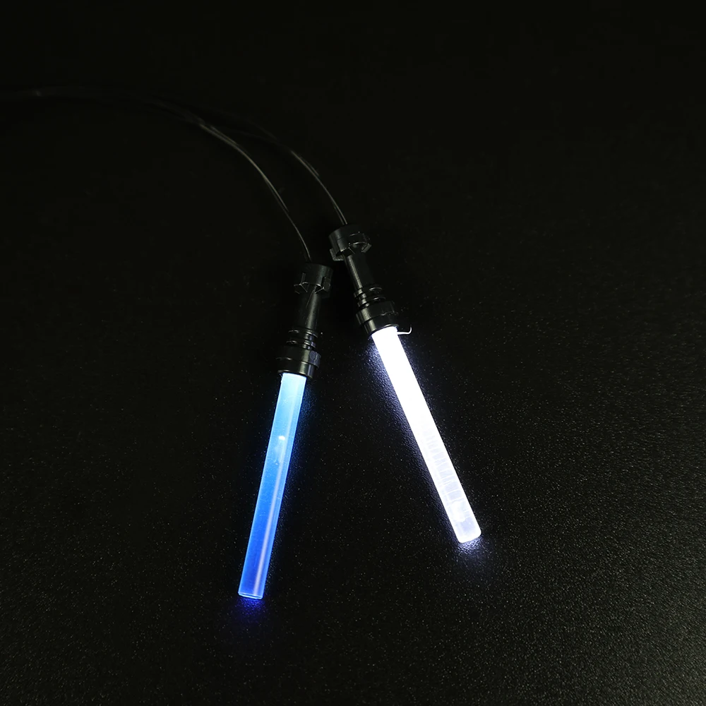 Juego de luces LED personalizadas, sable de luz alimentado por USB para Trooper, bloques de figuras, juguete de regalo, 2 LED en 1 USB