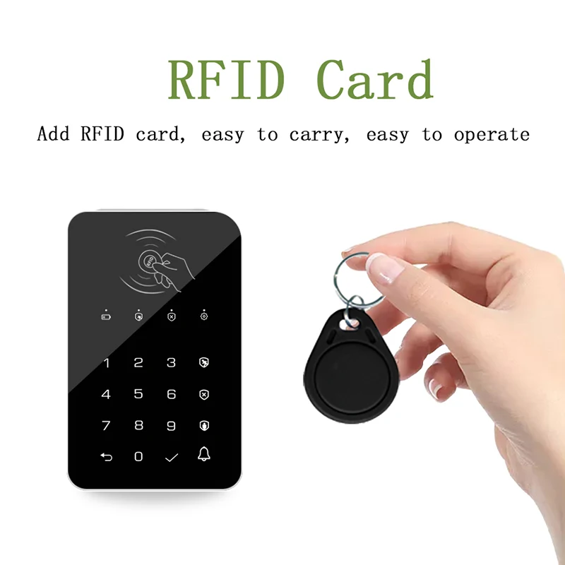 433Mhz Frequentie Ev1527 Encoding Wireless Touch Keyboard Lock Voor Armen Disarms Beveiligingssysteem Toegangscode Rfid Aangesloten Alarm Hub