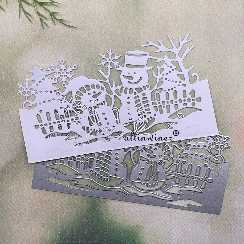 Christmas snowman frame Metal Cutting Dies Stencils Die Cut for DIY Scrapbooking Album Paper Card Embossing