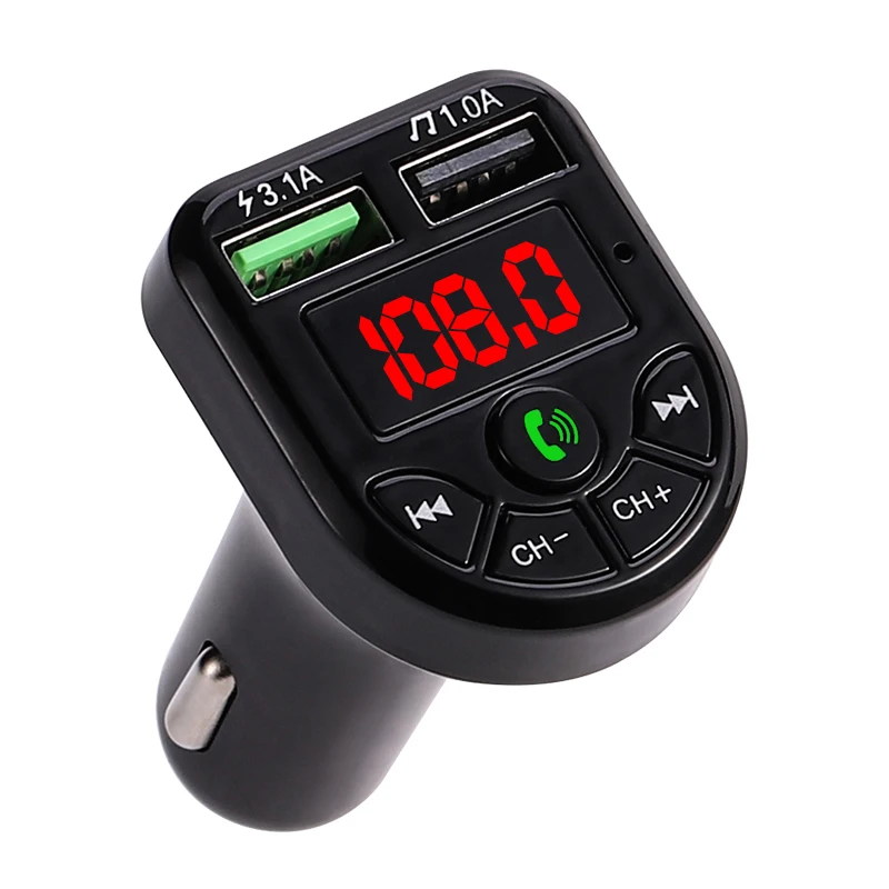 LED FM Transmitter Bluetooth 5.0 Car kit Dual USB Car Charger 3.1A 1A  USB MP3 Music Player for iphone car U disk/TF