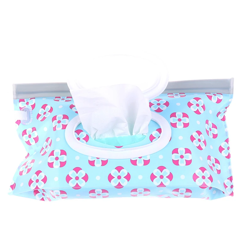 1PC Eco-Friendly Baby Wipes Box Wet Wipe Box Cleaning Wipes Carrying Bag Clamshell Snap Strap Wipe Container Case