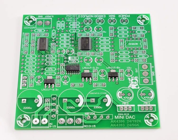 Плата декодера LJM DAC 2496 (AK4393) чип набора DAC был припаян