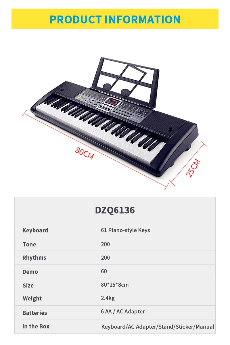 Muzikale Keyboard Professionele Midi Controller Elektronische Piano Muziek Synthesizer Digitale 61 Toetsen Orgel Instrumenten