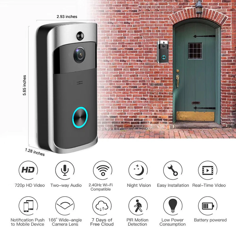 Go Smart Doorbell Camera Wifi Wireless Call Intercom Video-Eye for Apartments Door Bell Ring for Phone Home Security Cameras