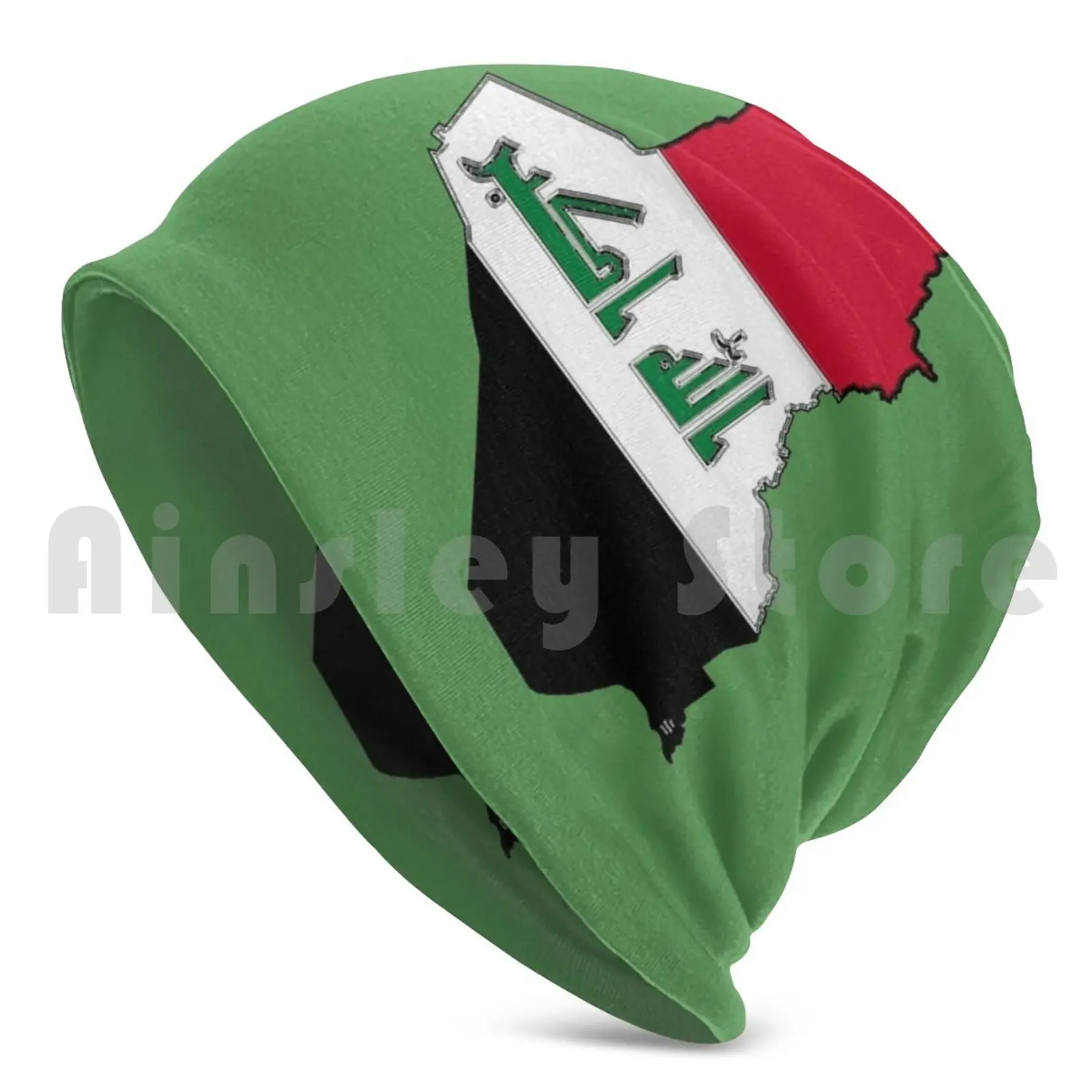 Iraq Map With Iraqi Flag Beanie Hedging Cap DIY Print Cushion Iraq Iraqi Pakistan Iran Turkey Syria Bahrain