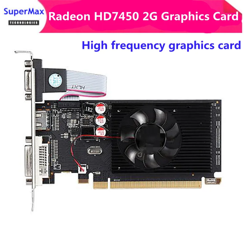 GPU video card new HD7450 2G DDR3 half-height graphics card full-height graphics card supports 1U 2U single slot chassis HD 7450