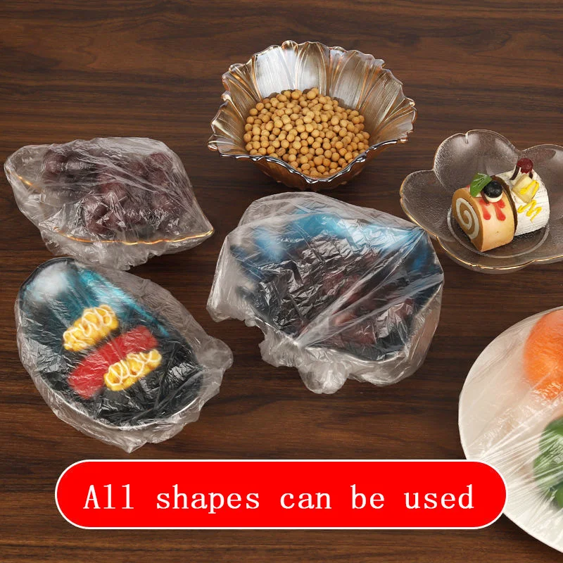 New 100pcs Reusable plastic Bags Food Cover Elastic Stretch Adjustable Bowl Lids Universal Kitchen Wrap Seal Fresh Keeping Caps