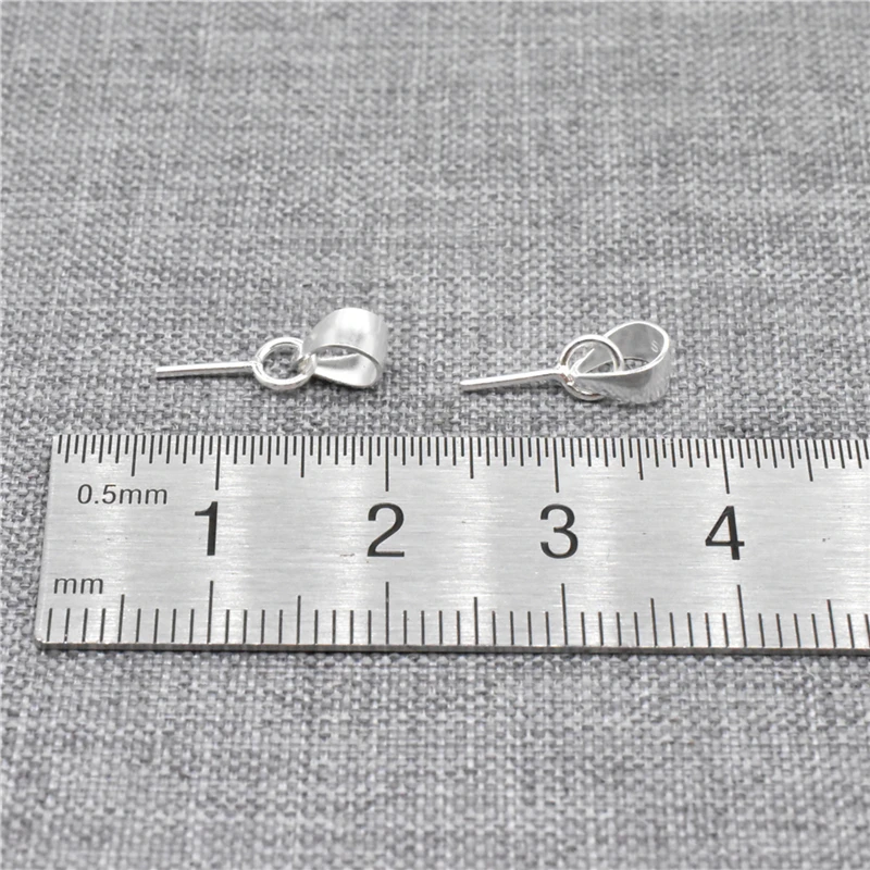 10pcs of 925 Sterling Silver Plain Bail Drops with Eyepin for Jewelry Making 10x0.7mm