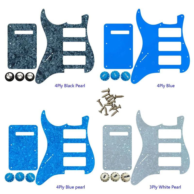 

Great Quality Guitar Parts 3P90 Strat Guitar PICKGUARD No Control Hole For Left Hand US 11Screw Holes & Back Plate &Control Knob