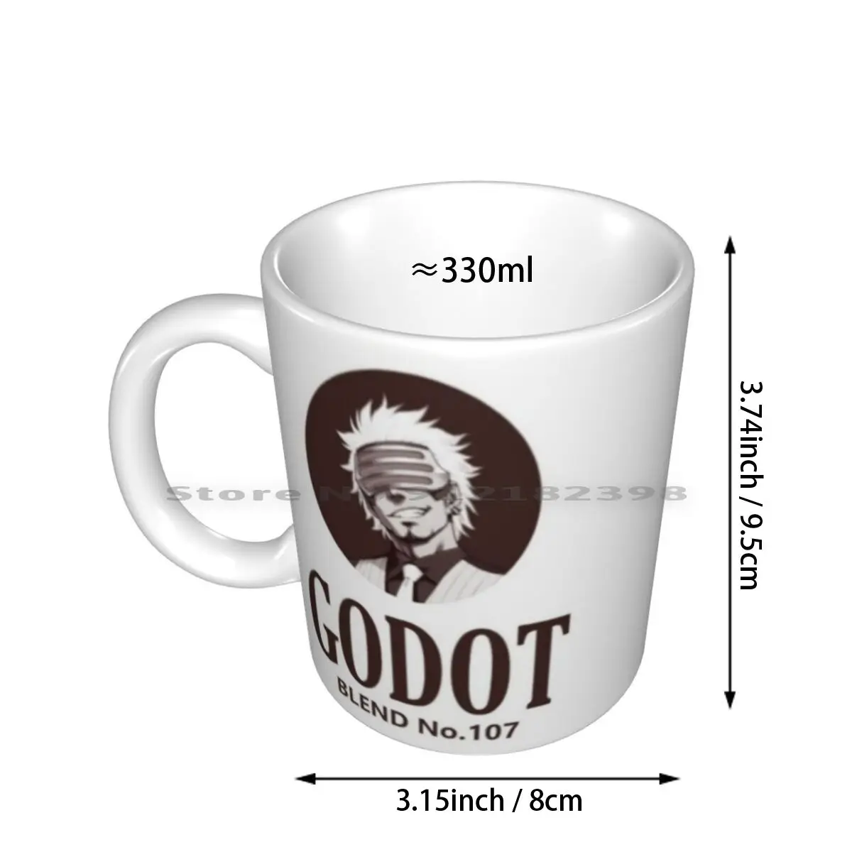 Godot-Tasses en céramique No. 107 Blend, Tasse à café standard, Tasse à thé au lait, Mélange Godot Phoenix Wright, Tendance créative, No 107