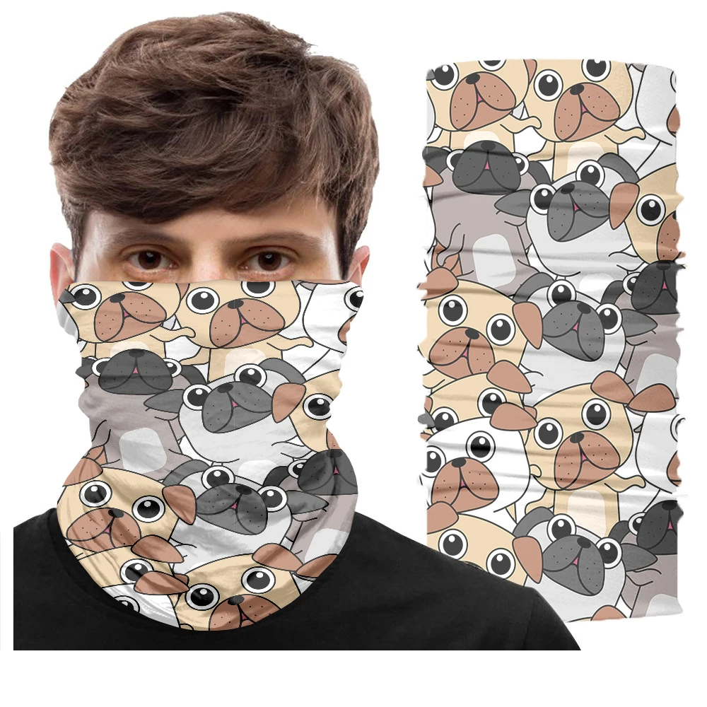 Cartoon Animal Face Scarf For Men Women Lovely Pink Soft Bandana Cycling Hiking Neck Gaiter Outdoor Dustproof Sunscreen Bandana