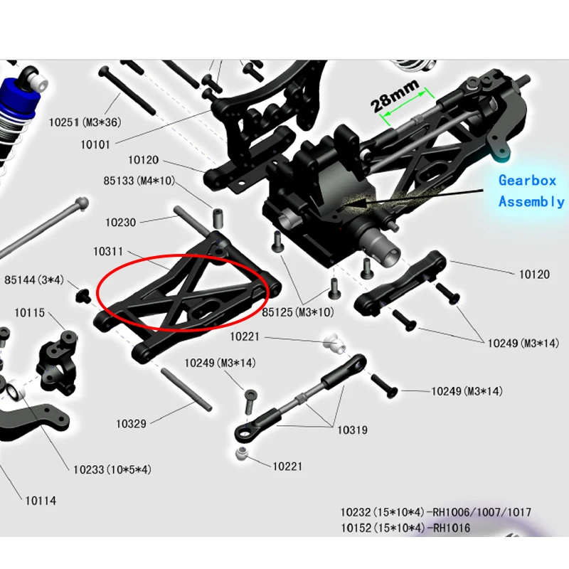 Aluminum Front Lower Suspension Arm For FTX VANTAGE VRX Racing Spirit Buggy RH1017 RH1006,Fit VRX 10927 10311 FTX5528