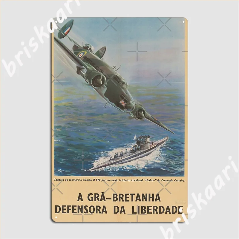 Capture Of The German Submarine Vintage War Propaganda Poster Poster Metal Plaque Classic Painting Décor Tin Sign Posters