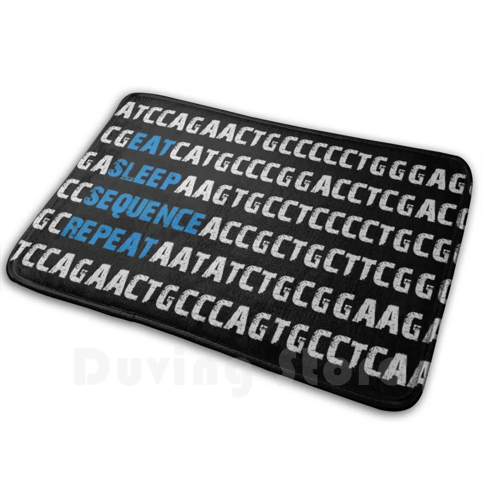 Eat Sleep Sequence Repeat-Bioinformatics Genome Dna Blue Grey Carpet Mat Rug Cushion Soft Genome Bioinformatics