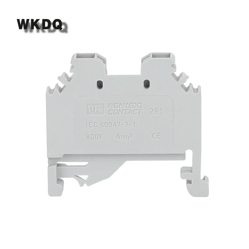 10Pcs 281-101 Spring-Cage Connection Clamp Mount 2-Conductor 281 101 Plug 4 mm² Wire Connector DIN Rail Terminal Block