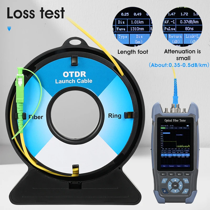 Imagem -04 - Single Mode Otdr Cabo de Extensão Fibra Otdr sc fc st lc Upc Apc Dead Zone Eliminator Aua2 Anel 500m