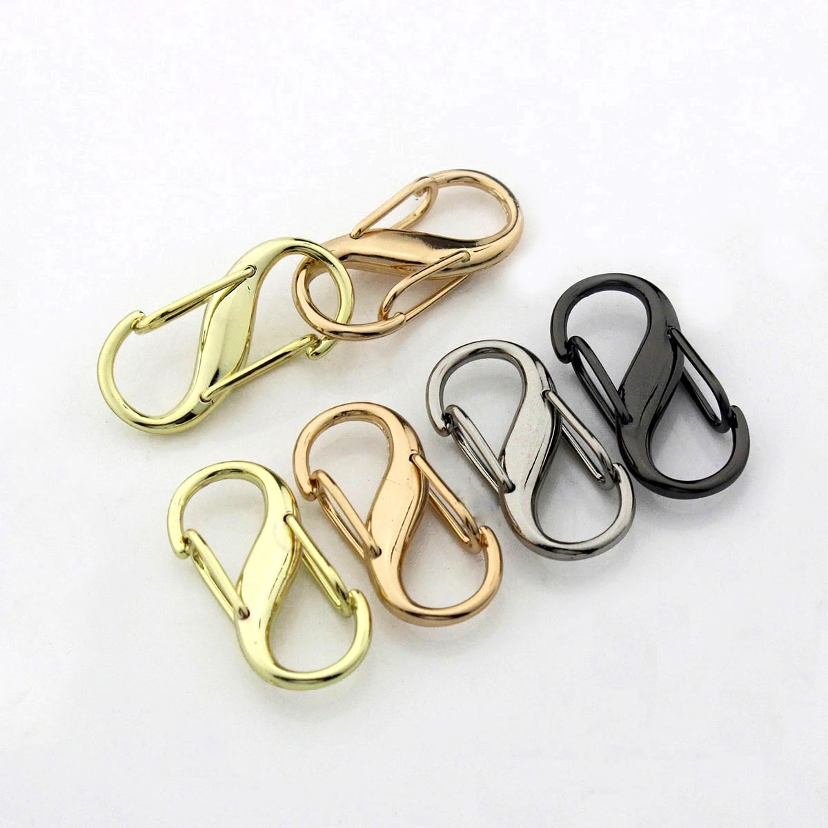 2pcs Metal S-type Buckle Fashion Mini Snap Hook Necklaces Connectors For Leather Craft Bag Key Ring DIY Jewelry Findings