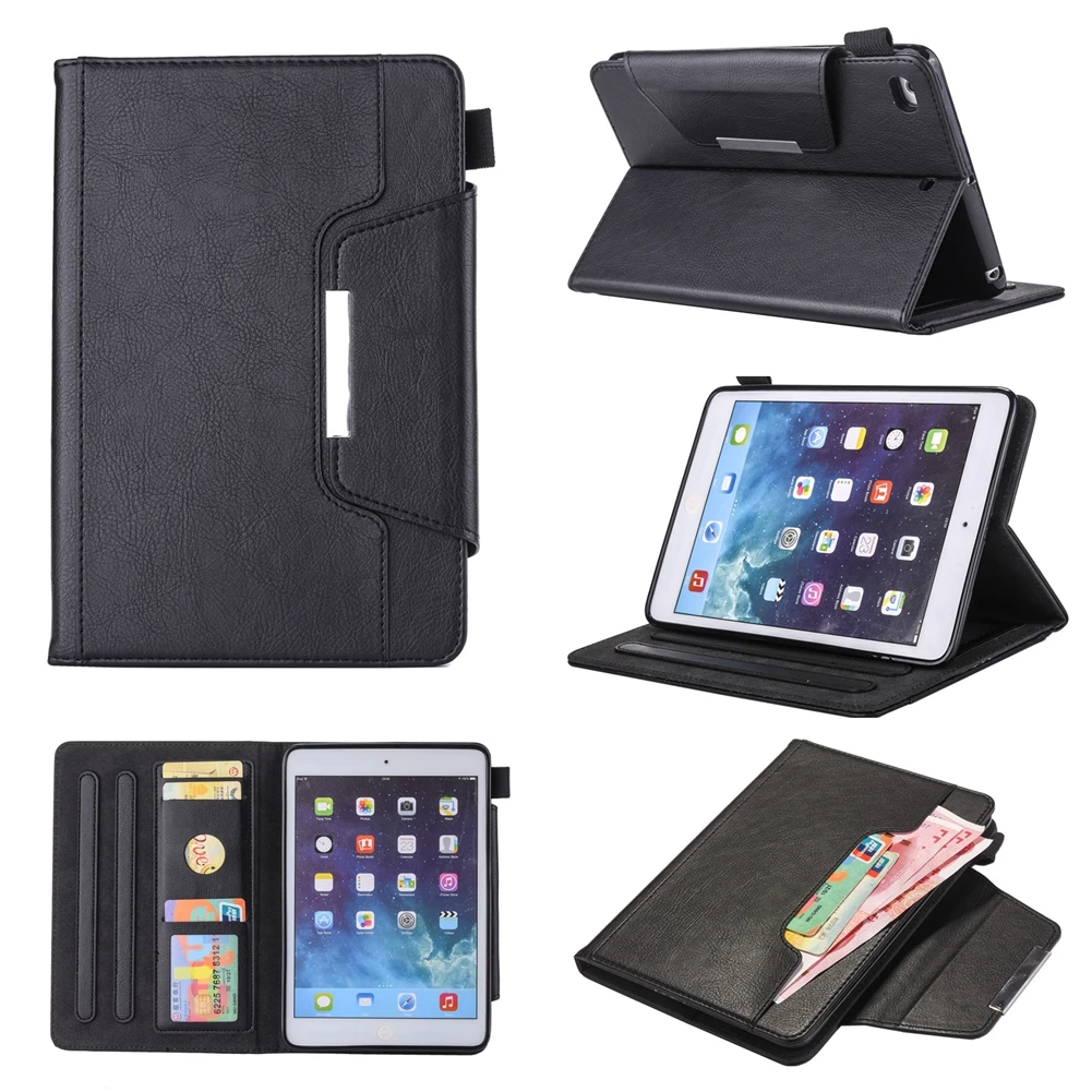 

Case For iPad mini 12345 Business Leather Smart wake up / sleep with Card Holder Wallet Tablets Cover For iPad mini 2019 funda