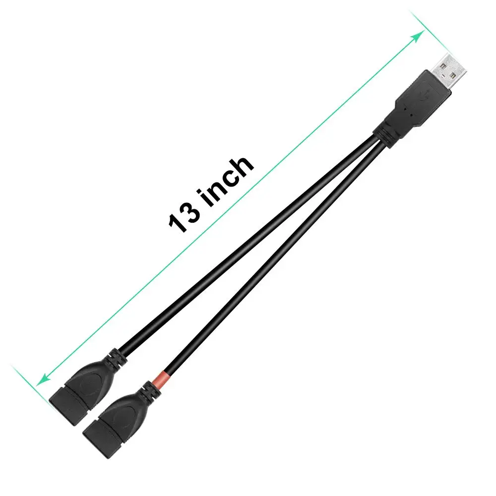 USB 2.0 ذكر إلى أنثى المزدوج USB أنثى البيانات محور USB الفاصل كابل USB شحن كابل محول الطاقة لأجهزة الكمبيوتر المحمولة