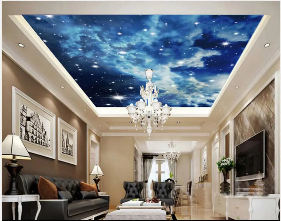 

Dream sky star ceilings background wall Ceiling Decor Mural Wallpaper For Living Room Bedroom