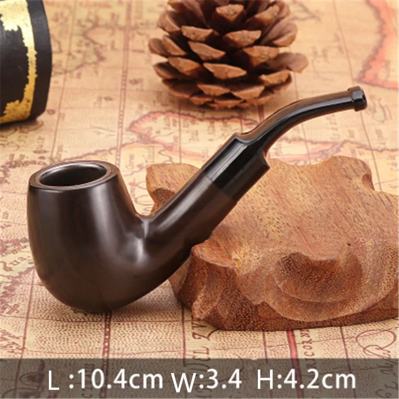 Pipes Cigar Cigarette Vintage wooden Durable Tobacco New Black Smoking Pipe With metal filter  Hanyan bucket with short handle