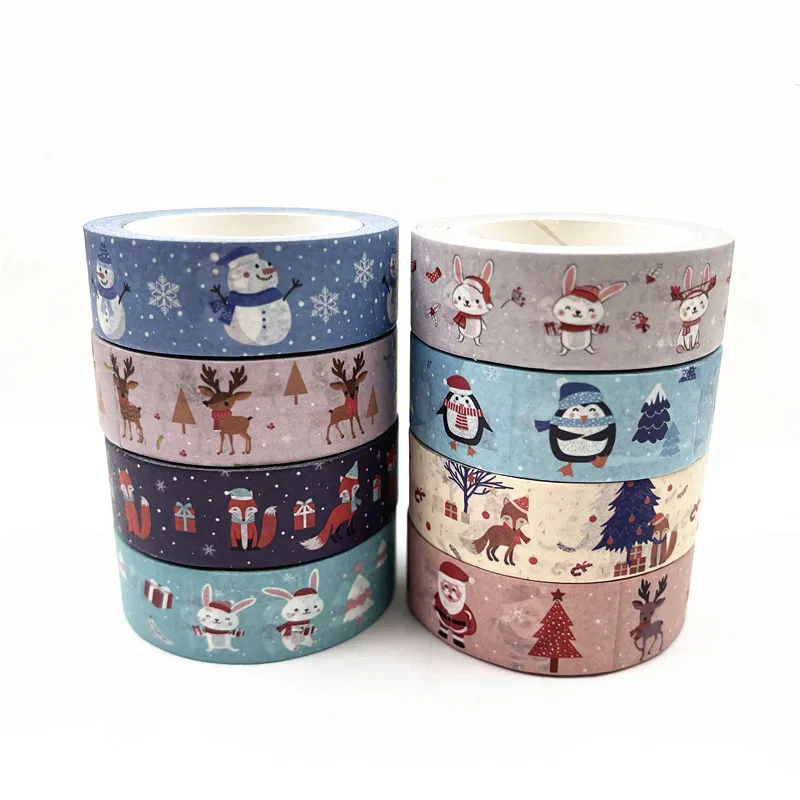 Decorative Christmas and Halloween Washi Tape Set Rice Paper DIY Scrapbooking Adhesive Masking Tape 1.5cm*10m Stationery
