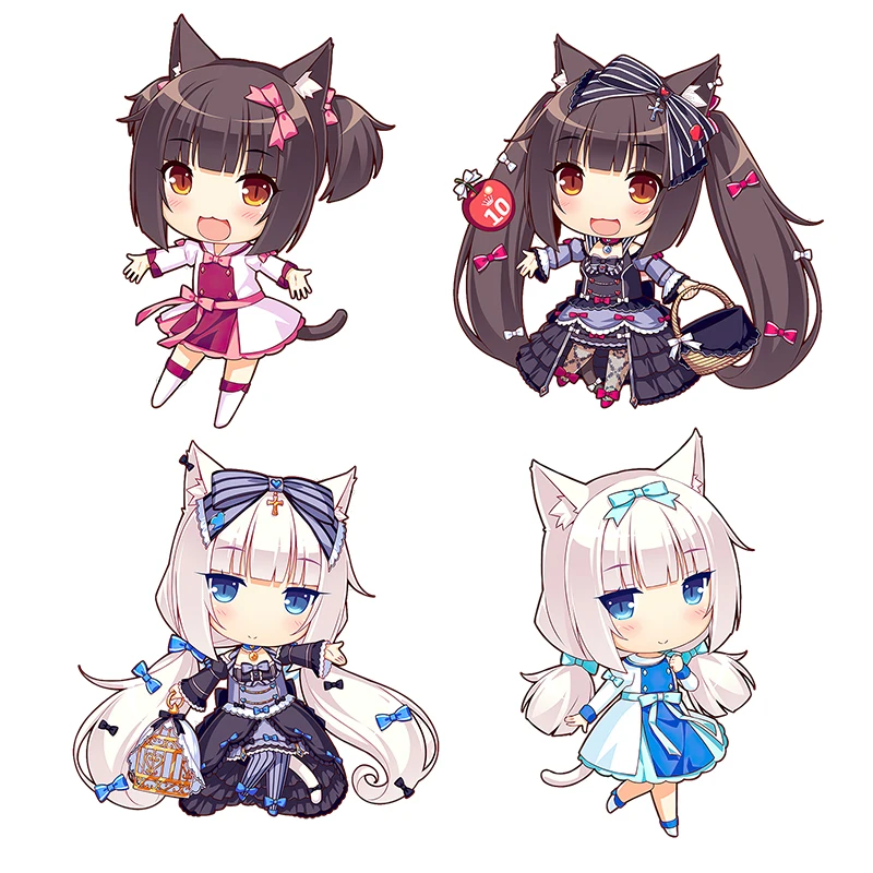 Three Ratels CD1 NEKOPARA_CHRONICLE Cute cat's ear girls Cartoon Waterproof Decal on Wall Fridge Toilet car bike laptop gift