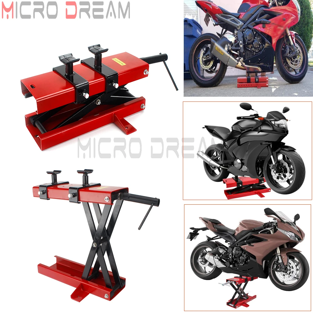 

1100LBS Weight Capacity Motorcycle Stand Center Scissor Lift Hoist Workshop Bench Tool Set Seat Motorbike Lifting Jack Table