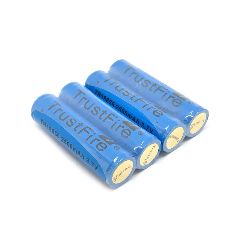 High Quality TrustFire TR18650 2500mah 3.7V Lithium Battery Rechargeable 18650 Batteries Cell with Protected PCB for Flashlights