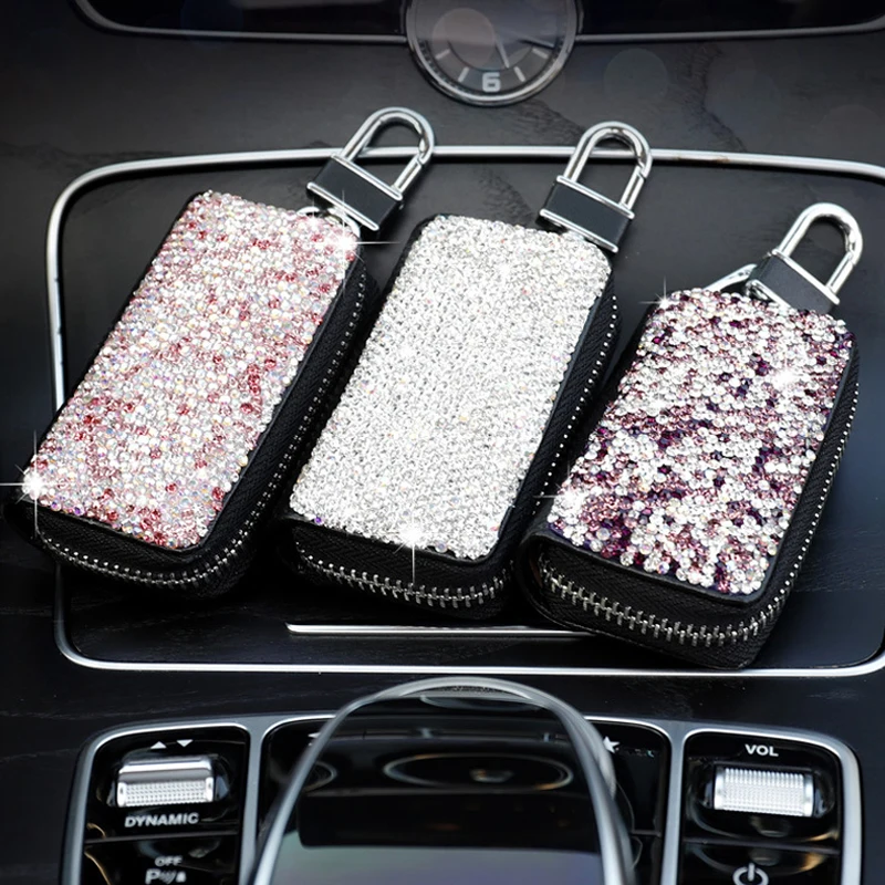 1 Pcs Men & Women Car Key Bag Wallet Crystal Key Case Fashion Housekeeper Holders Luxury for BMW LADA Accessories