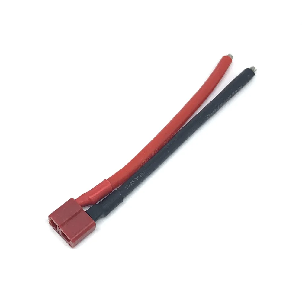 Wholesale 100mm T Plug Battery Connector 12AWG Cable Extension DIY male&female battery Cable for 7.4v 11.1v 14.8v 22.2v battery