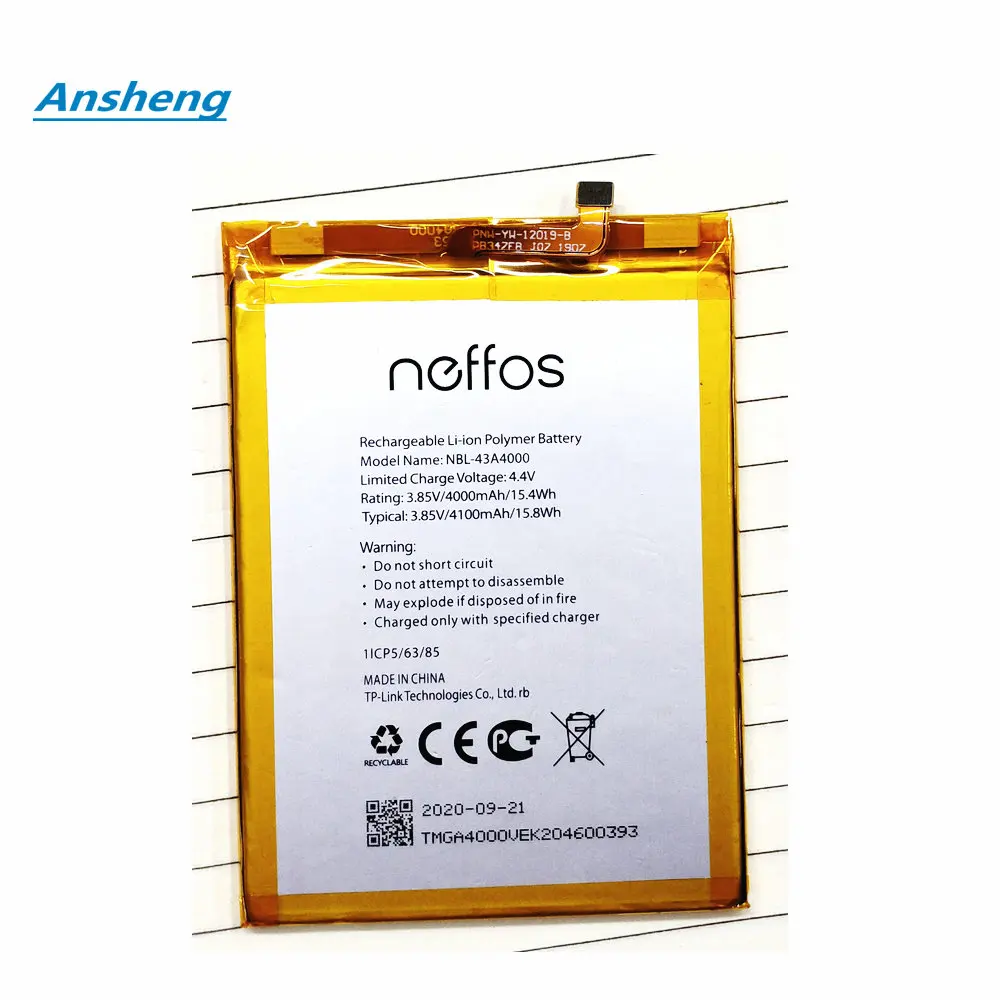 

New Original 4000mAh NBL-43A4000 Battery For TP-Link Neffos X20/X20 Pro (TP7071A/TP9131A) Mobile Phone