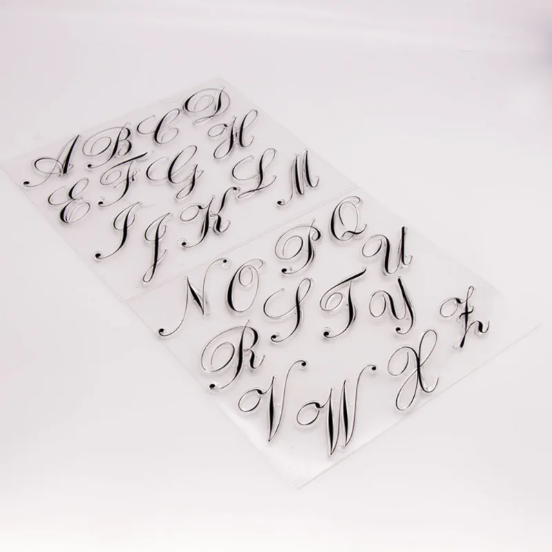 2pc Big Letters Transparent Silicone Stamp DIY Scrapbooking Rubber Coloring Embossed Diary Decor Template Reusable 18*21cm