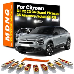 For Citroen C1 C2 C3 C4 Grand Picasso C5 Aircross Cactus C6 C8 LED Interior Reading Trunk Light Bulb Kit Canbus Car Accessories