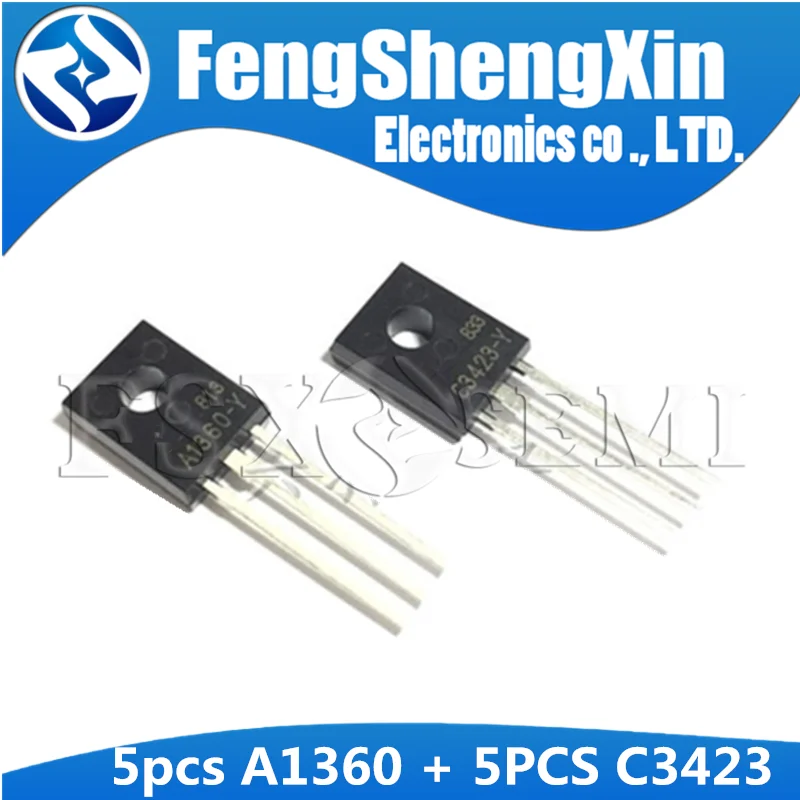 

10pcs (5pcs A1360 + 5PCS C3423 ) 2SA1360 TO-126 2SC3423 TO126 Power Transistors