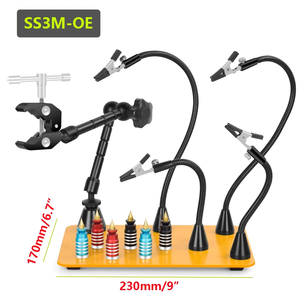 NEWACALOX-soporte magnético de PCB para soldadura, accesorio de placa de circuito, soporte de soldador, herramienta de soldadura de brazo Flexible