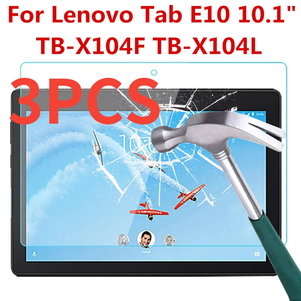 

3PCS 9H Tempered Glass Screen Protector For Lenovo Tab E10 TB-X104F X104L 10.1 Inch Anti Scratch Bubble Free Protective Film