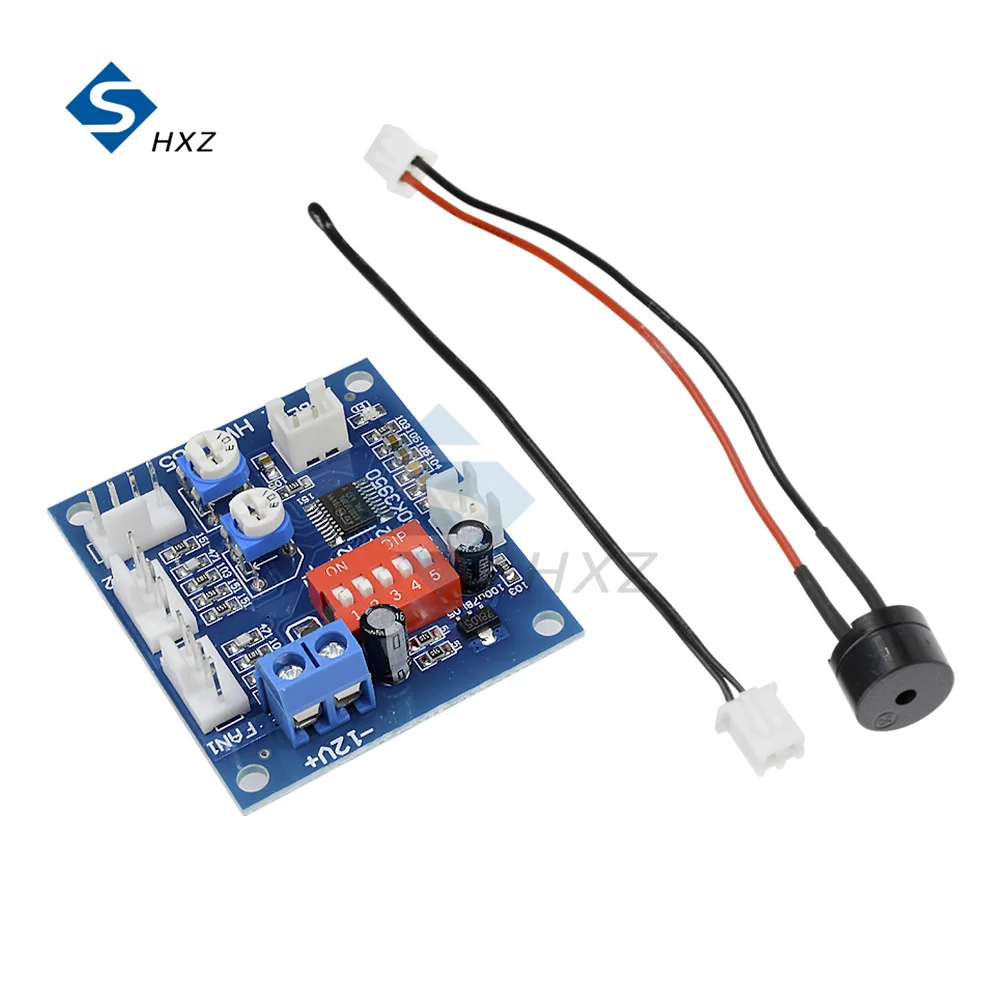 PWM PC CPU DC 12V  Fan Temperature Control Speed Controller Module Temperature Probe Buzzer High-Temp Alarm Speed Control