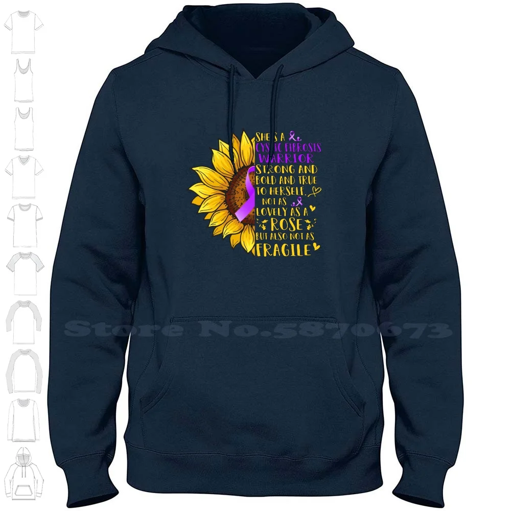 She's A Cystic Fibrosis Warrior Not As Lovely As A Rose But Also Not As Fragile Hoodies Sweatshirt For Men Women Cystic