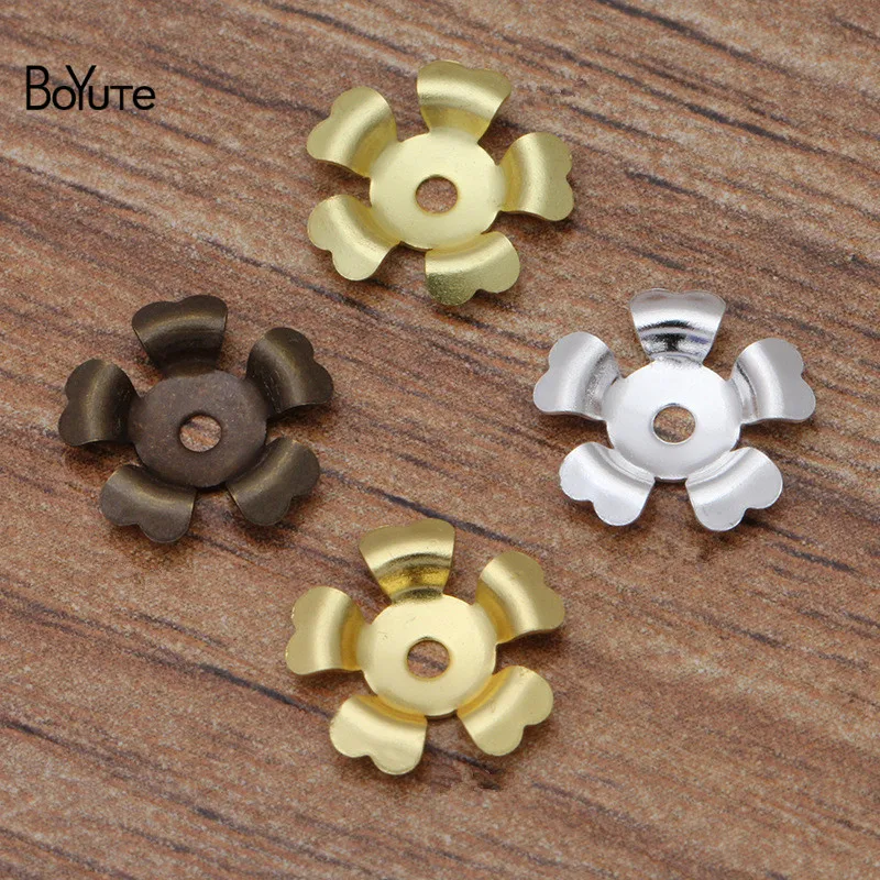 BoYuTe (200 Pieces/Lot) 10MM Metal Brass Stamping Flower Materials Diy Jewelry Making Supplies