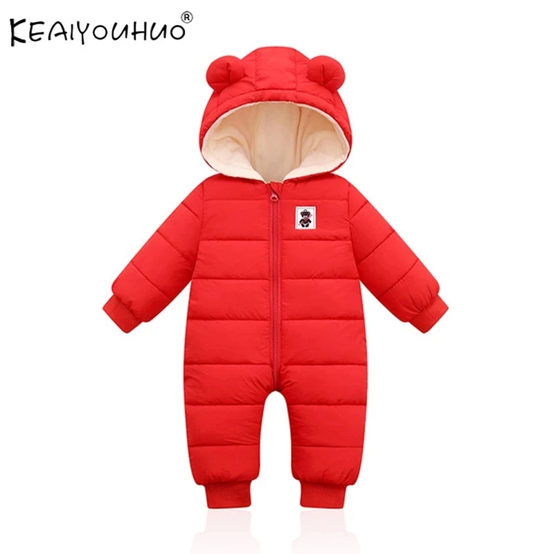 Newborn Jumpsuit Fashion Winter Baby Kids Clothes Hoodies Overalls Baby Boys Snowsuit Snow Wear Girl Coats Children Outfit 0-2Y