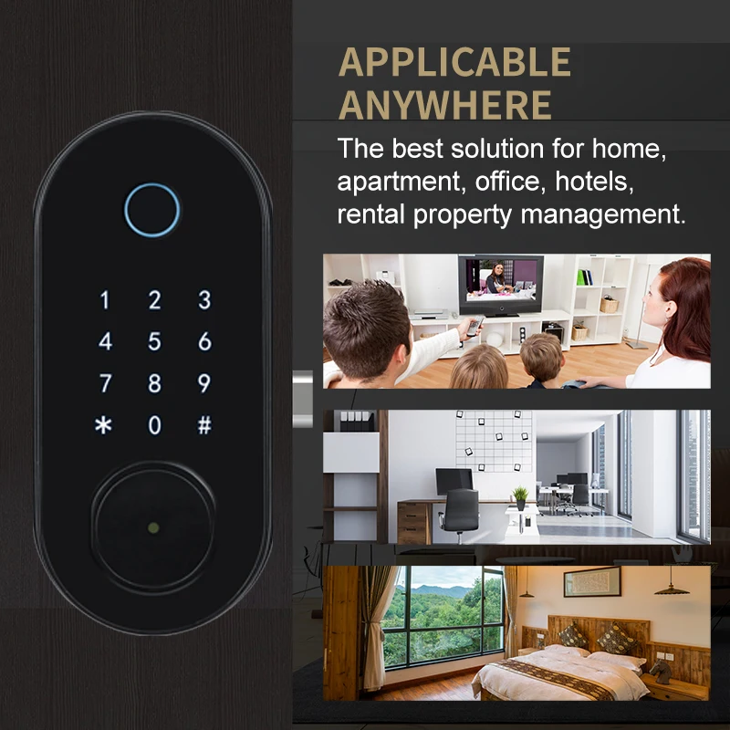 Electronic Smart Door Lock with TTLock App Security Biometric Fingerprint Intelligent Locks with Password IC Card