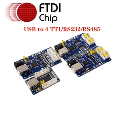 USB to 4-Channel 3.3V 2V5 V1.8V 5V TTL UART Level Module RS-232 Serial RS485 Adapter Converter With FTDI FT4232HL