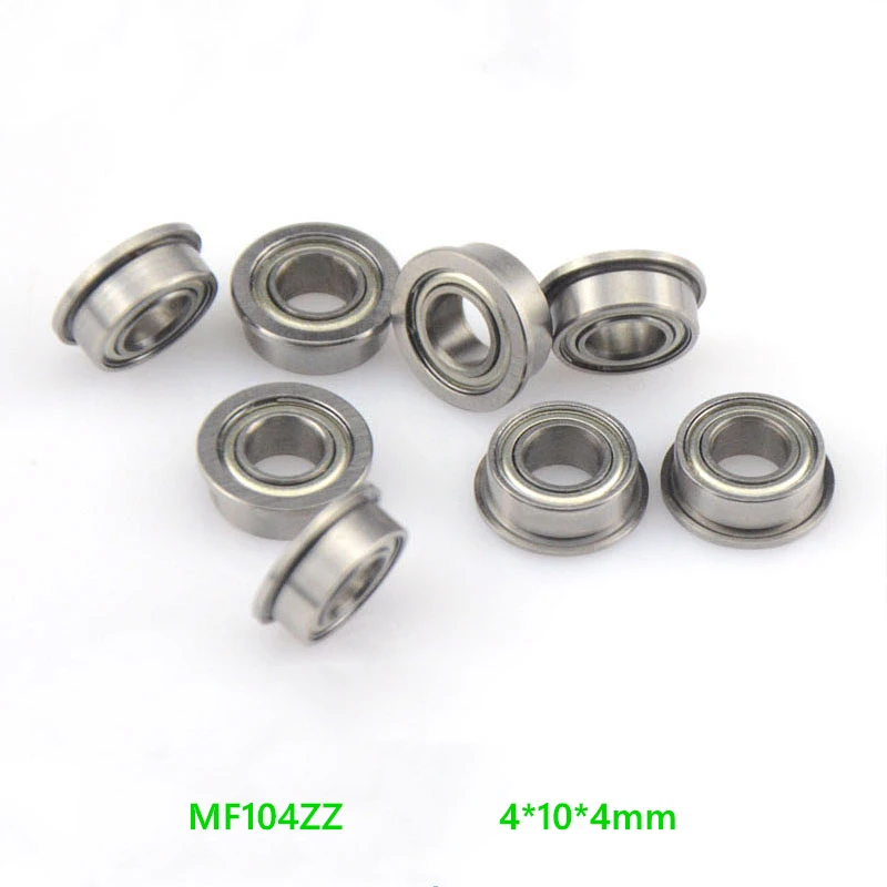 100/200pcs MF104ZZ   LF1040ZZ  Flange Miniature deep groove ball bearing Flanged bearing 4x10x4 mm