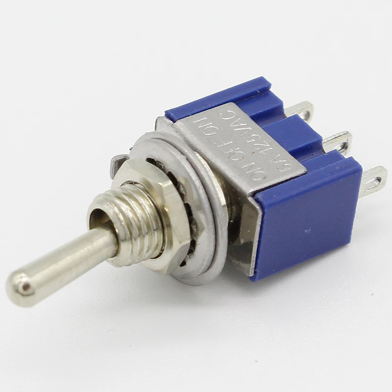 10Pcs AUF-WEG-AUF 3 Pin 3 Position Mini Rast Kippschalter AC 125V/6A 250V/3A