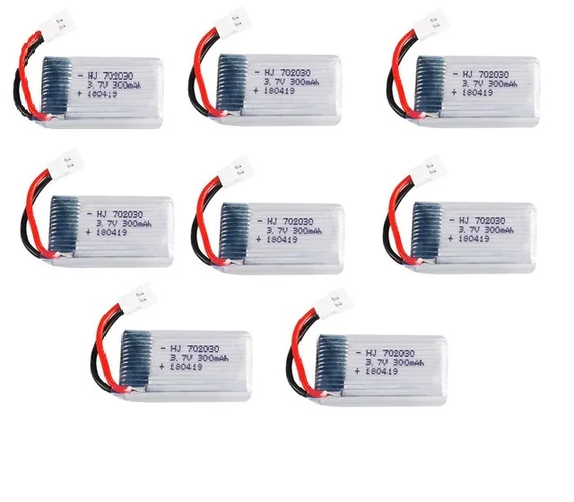 8pcs/lot 3.7V 300mAH Lipo Battery  For Udi U816 U830 F180 E55 FQ777 FQ17W  H107 X11C FY530 RC Drone Battery