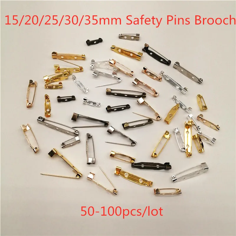 50-100pcs Argento/KC Oro Di Sicurezza Decorativo Spilli Spilla FAI DA TE Risultati Dei Monili di Sicurezza Spilli Per Distintivi e Simboli Gioielli